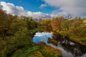 Fototapeta premium Gauja from Viresi bridge- Latvia