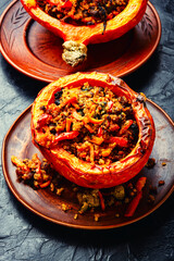 Pumpkin baked with vegetables