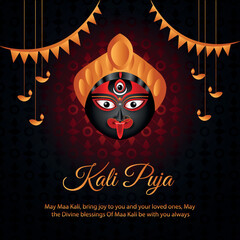 Indian Bengal Festival Happy kali puja banner
