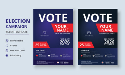 Election Campaign Flyer Template, Political Campaign Flyer Template, Vote Flyer Template, Political Election Poster