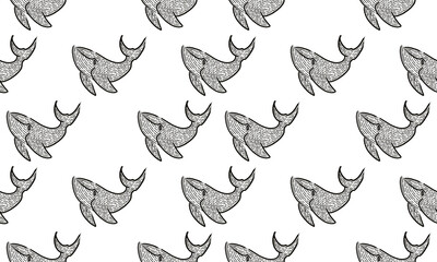 seamless pattern with whale 