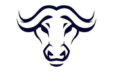 Buffalo Cow Head Logo Design Template