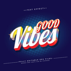 editable good vibes text effect with vibrant color schemes.typhography logo