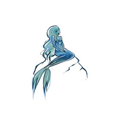 Obraz na płótnie Canvas a mermaid is an aquatic creature mythology watercolor drawing