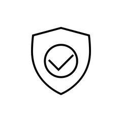 Shield with check mark line icon