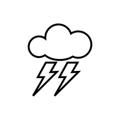 Black line Storm line icon isolated on white background