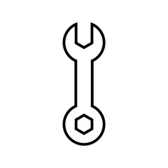 White line Wrench spanner line icon