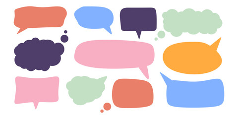 Set of speech bubbles. hand-drawn speech bubbles. Empty blank comment. Talk chat speak message. Bubble speech Vector illustration. eps10