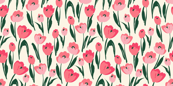 Floral seamless pattern. Vector design for paper, cover, fabric, interior decor and other