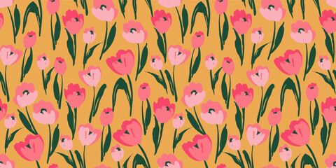 Floral seamless pattern. Vector design for paper, cover, fabric, interior decor and other - 537735500