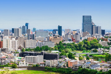 仙台　青空と都市風景
