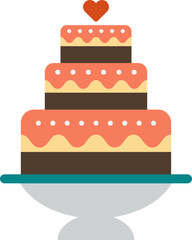 birthday cake illustration in minimal style
