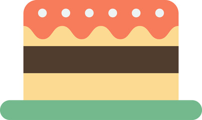 birthday cake illustration in minimal style