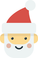 Santa Claus face illustration in minimal style