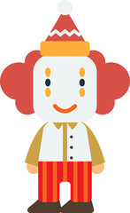 male clown illustration in minimal style