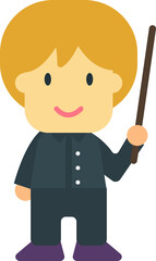 male conductor illustration in minimal style