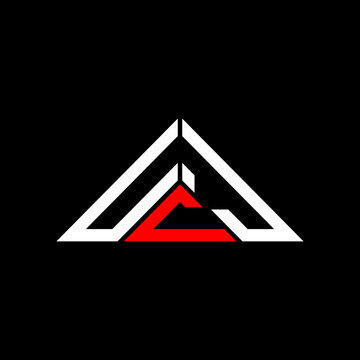 UCJ letter logo creative design with vector graphic, UCJ simple and modern logo in triangle shape.