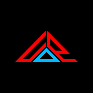 UOP letter logo creative design with vector graphic, UOP simple and modern logo in triangle shape.
