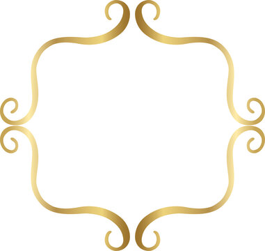 Figured Gold Frame. For The Design Of Invitations, Booklets, Posters. PNG