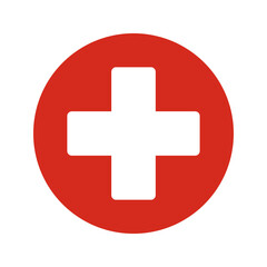 Squircle Corner Swiss Cross Red Circle