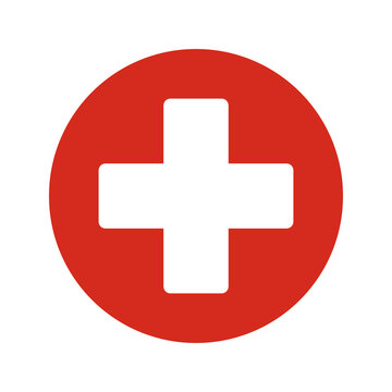 Squircle Corner Swiss Cross Red Circle