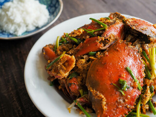 Stir Fried sea crab with Singaporean Style