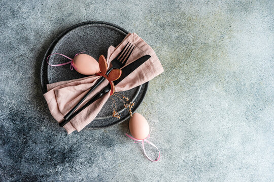 Table set for Easter dinner