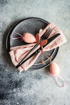 Table set for Easter dinner
