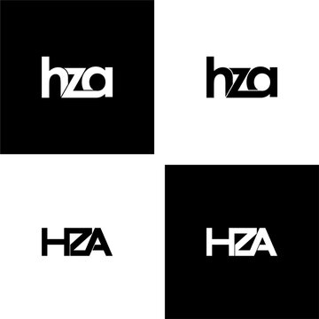 hza lettering initial monogram logo design set
