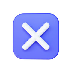 Obraz premium 3d tick and cross mark signs, yes or no symbol in square, accepted and rejected icon