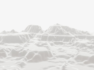 Obraz premium 3D snow mountain. White terrain. Cold environment