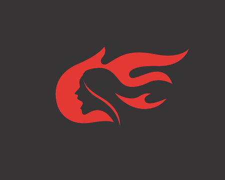 woman fire logo
