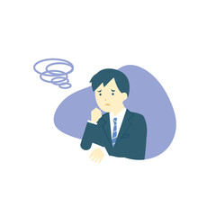 悩んでいる男性　/モヤモヤ/不安/心配