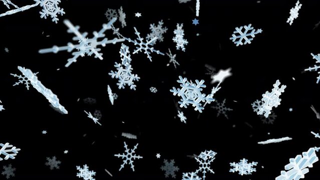 Snow Crystals Winter freeze ice holiday particle CG background