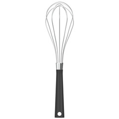 3d rendering illustration of a kitchen whisk with a black handle
