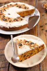 Glazed pumpkin or carrot cake