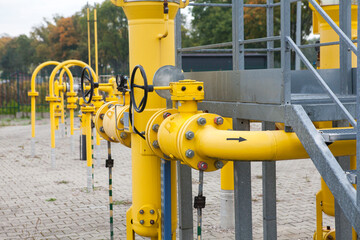 Gas industry, gas transport system. Gas pipeline. Gas pipes, stop valves and appliances for gas...