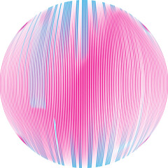 Lines in sphere Form . Vector  .Technology sphere Logo . 3d design element . Abstract Geometric shape .
