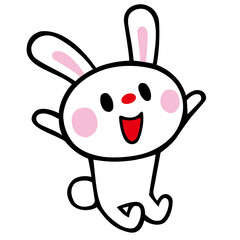 バンザイするウサギ