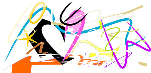 paint and abstact brush stroke style colorful heart brush