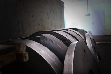 Metal blanks for large diameter bearings. Production of bearings.Metal products. Heavy industry.
