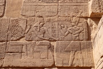 Ancient egyptian temple on Elephantine island (Satet temple), Aswan, Egypt