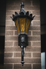 Closeup of an old-fashioned street light, a vertical shot