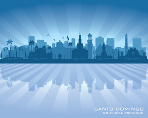 Santo Domingo Dominican Republic city skyline vector silhouette - obrazy, fototapety, plakaty