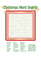 Fun Christmas Word Search Puzzle Game with Answers