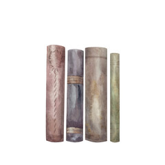 Books. Watercolor. Isolated. Advertising, banners, posters, printing, templates, stickers, labels. Women's theme, wedding, beauty, fashion, vintage, theater, holidays, holiday, literature, poetry