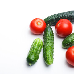 vegetables on a white background