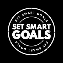 Set Smart Goals text stamp, concept background