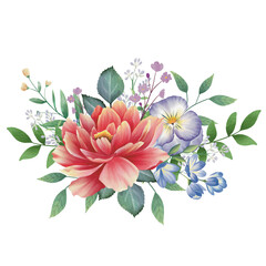 florals watercolor design for greeting grad , decoration , postcard 