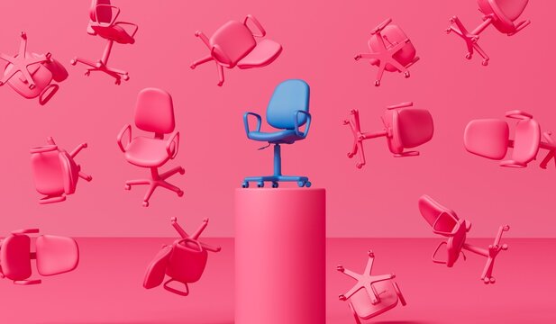 Career ambition and promotion concept. Business leadership. 3D Rendering